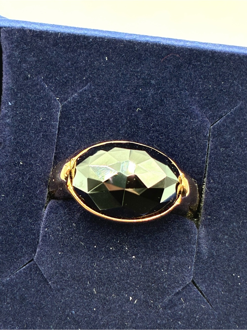 Swarovski Vanilla Ring Size 6.75 (55) Jet Hematite Rose Gold Plated NWT - Picture 9 of 12